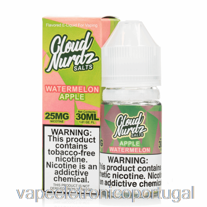 Vape Eletrônico Melancia Maçã - Nuvem De Sais Nurdz - 30ml 25mg